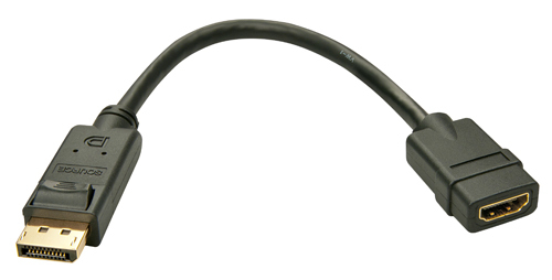 LINDY ADATTATORE CAVO DISPLAYPORT/HDMI, M/F, ATTIVO, 15CM