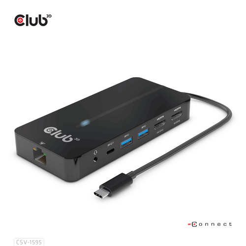 CLUB3D HUB USB GEN1 TYPE-C 7-in-1  2x HDMI, 2x USB GEN1 TYPE-A, 1x RJ45, 1x 3.5mm Audio, 1x USB GEN