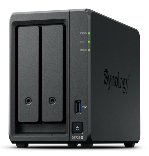 SYNOLOGY NAS TOWER 2X SATA, 2X NVME, MAX 40 CAM, RYZEN R1600, 4GB ECC, 2.5GBE, USB, ESATA,