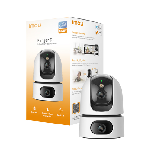 IMOU RANGER DUAL 6MP TELECAMERA INTERNA DOPPIA OTTICA MOTORIZZATA, AI IMOU SENSE, SIRENA E FARETTO