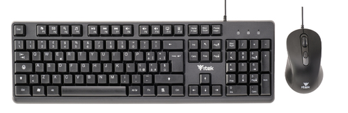 ITEK TASTIERA + MOUSE  DEC C01  USB  MOUSE OTTICO 3600DPI  TASTIERA MEMBRANA 105 TASTI CAVO  1.5M