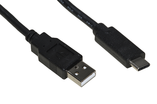 LINK CAVO USB 2.0 "A" MASCHIO TIPO C MT 1 COLORE NERO PVC NICHEL PLATING BLACK 28+24AWG BC CONDUCTOR