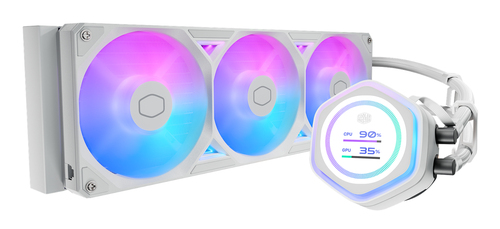 COOLER MASTER DISSIPATORE A LIQUIDO ATMOS II, 3X120MM ARGB, KIT LCD INC, BIANCO