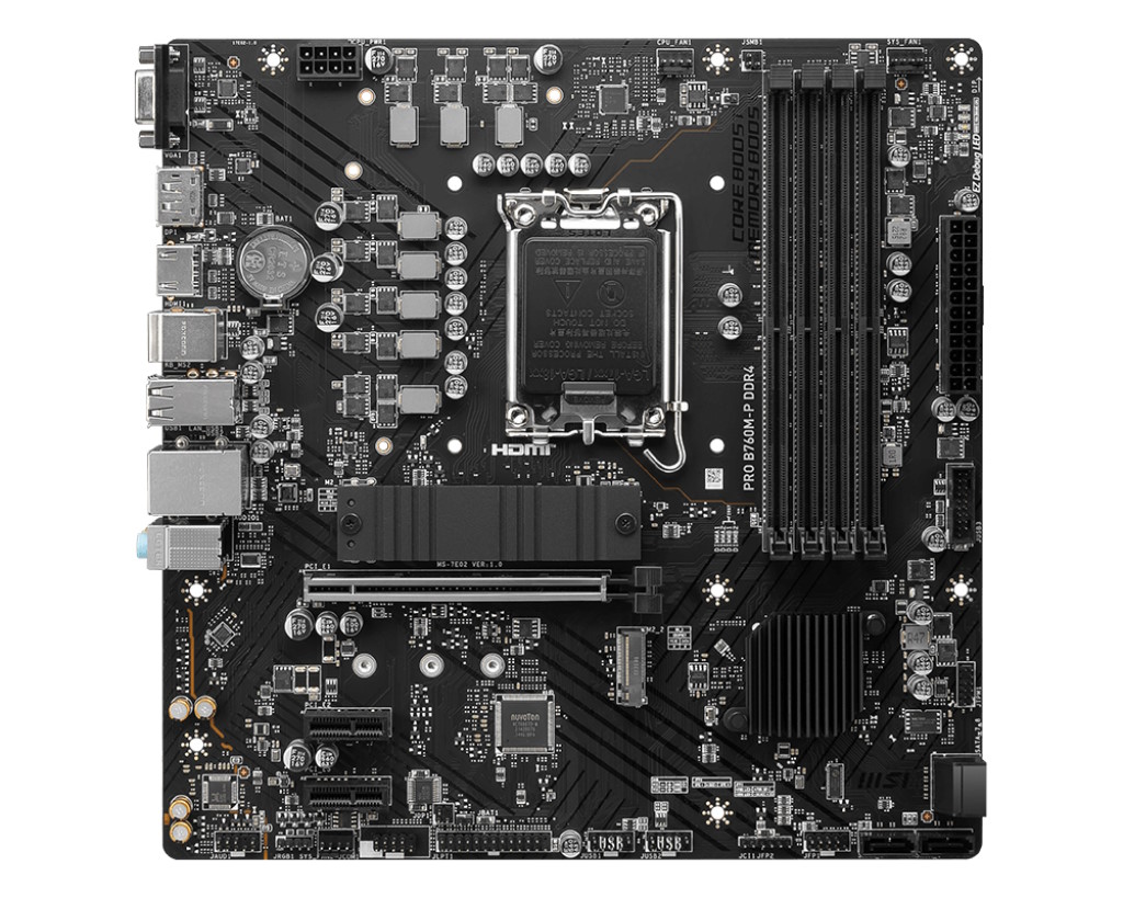 MSI MB B760, PRO B760M-P, LGA 1700, 4DDR5, 1PCI-Ex16, 2PCI-Ex1, 2M.2, 4SATA3