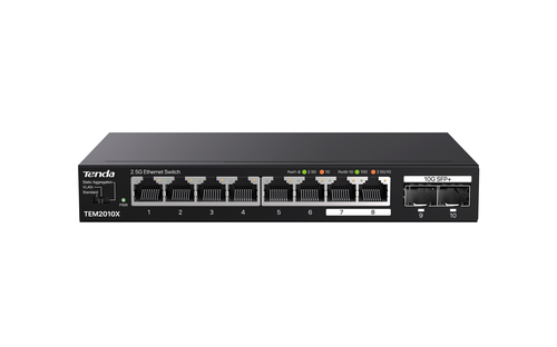 TENDA SWITCH UNMANAGED DESKTOP, 8*2.5GE + 2*10G SFP