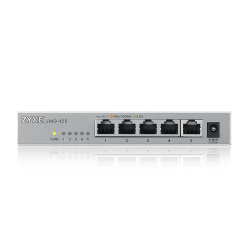 ZYXEL SWITCH XMG-108 UNMANAGED, 5 PORTE 2.5GBE1 PORTA 10GBE SFP+, DESKTOP